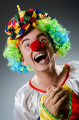 Funny clown in humor concept