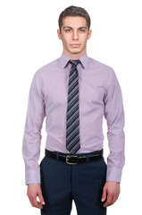 Fototapeta premium Male model with shirt isolated on white