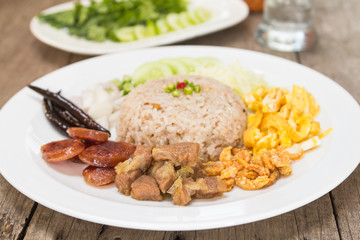 Fried rice with Shrimp paste, Thai style food