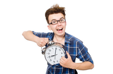Student missing his studying deadlines on white