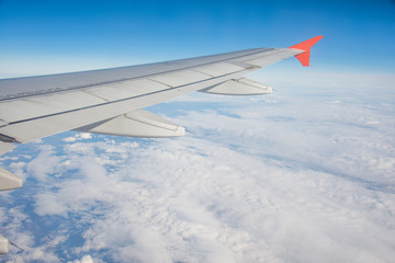 Fototapeta premium Airplane wing out of window