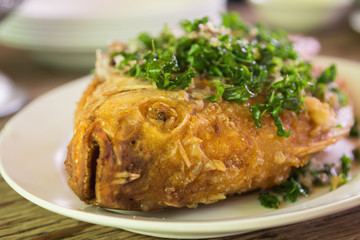 Fried fish with herbs