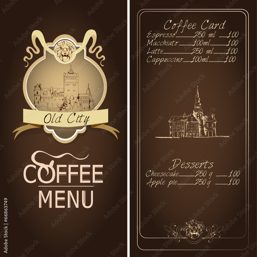 Sticker Restaurant old city menu template