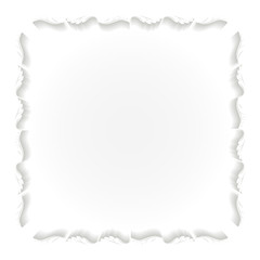 Vector frame.Cut out from paper. Volume design element