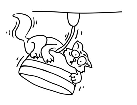 recommend clip art: Cat on a chandelier