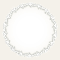 Vector frame.Cut out from paper. Volume design element