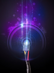 Obraz premium Glowing electric cable
