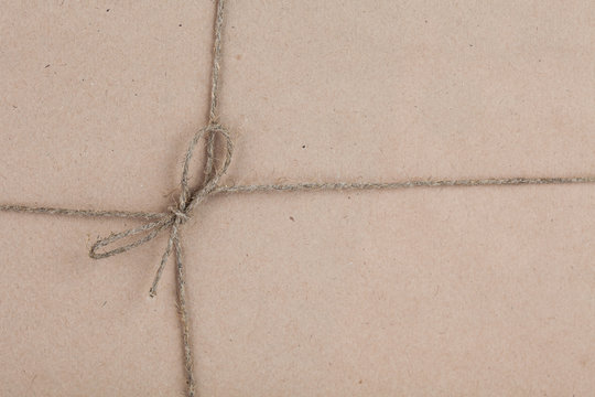 Brown paper parcel with copy space