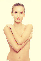 Fototapeta premium Beautiful blond woman before spa treatment