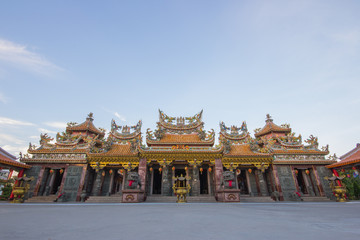 Big house of chinese temple, with blue sky