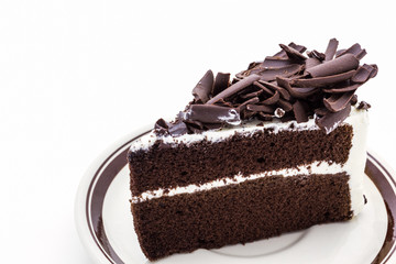 Chocolate cake slice.