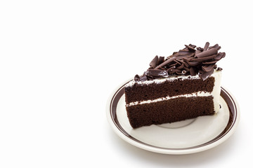 Chocolate cake slice.