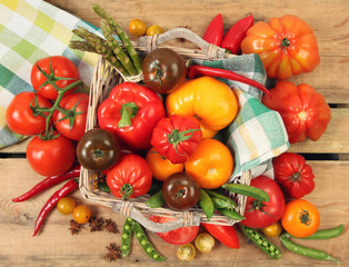 vegetables in basket