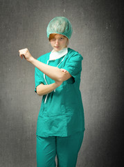 surgeon made umbrella gesture