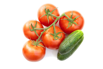 Fresh vegetables on white background