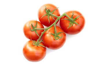Fresh ripe tomato isolated on white background
