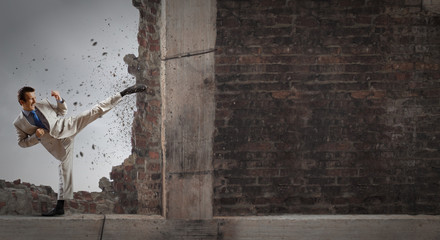 Determined businessman