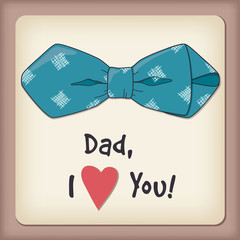 Father day greeting card, bow-tie