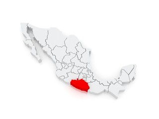 Map of Guerrero. Mexico.