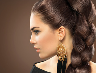 Bride hairstyle. Beautiful Woman with Healthy Long Hair © Subbotina Anna