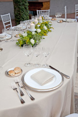 A table set for a reception