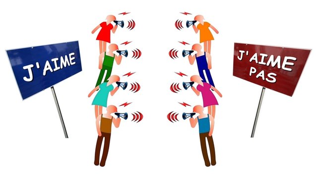 D&eacute;bat  "J'aime" vs "J'aime pas"