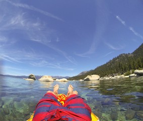 relaxing float in Lake Tahoe
