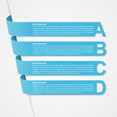 Abstract 3D options ribbons infographic.