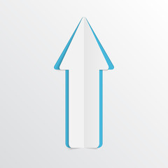 White paper arrow. Vector illustration.