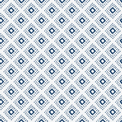 Indigo blue hand drawn seamless pattern