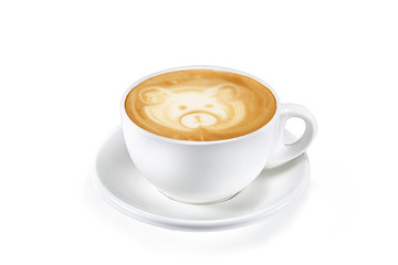 cup of garland coffee on white (includes clipping path).