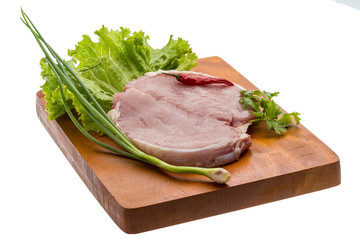 Raw pork steak