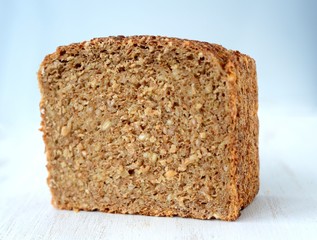 Slices of whole wheat bread.