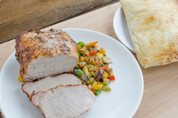 Pork roast on the grill
