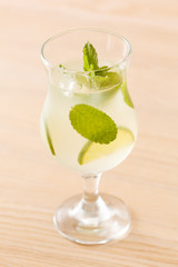 cocktail with lime and mint