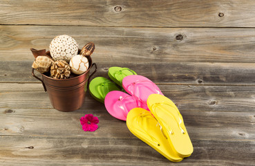 Spa Accessories on Weathered wood