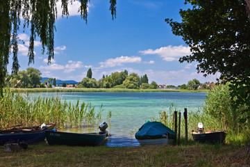 Boote am Bodensee auf der Insel Reichenau 2