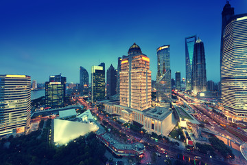 Fototapeta na wymiar shanghai night view from the oriental pearl tower