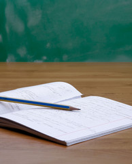 Educational Concept. Notebook and pencil