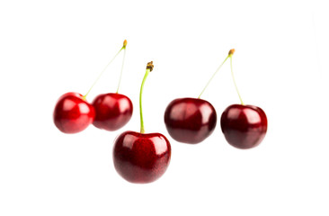 Sweet cherries isolated on a white background