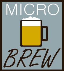 micro brew design with beer mug and froth