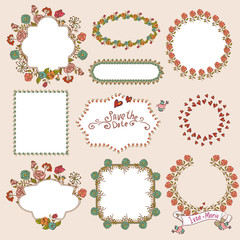 Floral Laurels, Ribbons, Wreaths Vector