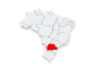 Map of Parana. Brazil.