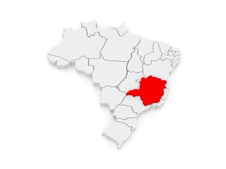 Map of Minas Gerais. Brazil.