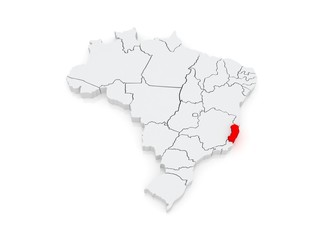 Fototapeta premium Map of Espirito Santo. Brazil.