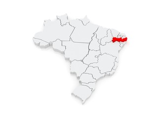 Fototapeta premium Map of Pernambuco. Brazil.
