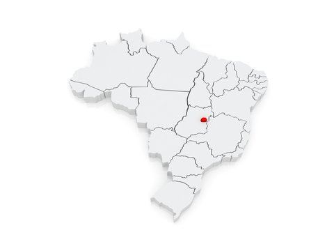 Map of Brasilia. Brazil.