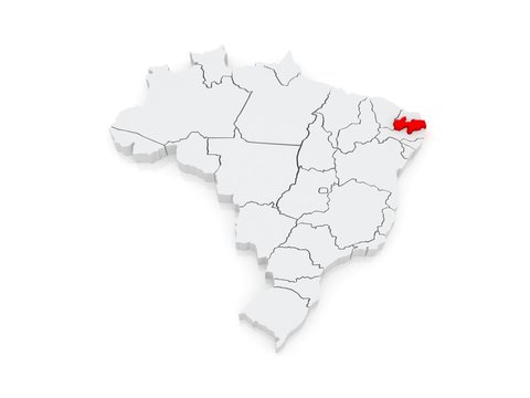 Map of Paraiba. Brazil.