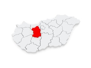 Map of Fejer. Hungary.