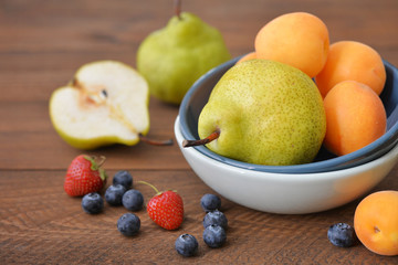 Apricot, blueberry and pear